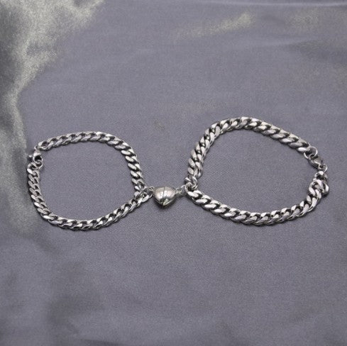Heart shaped Magnet attraction Bracelet for couples