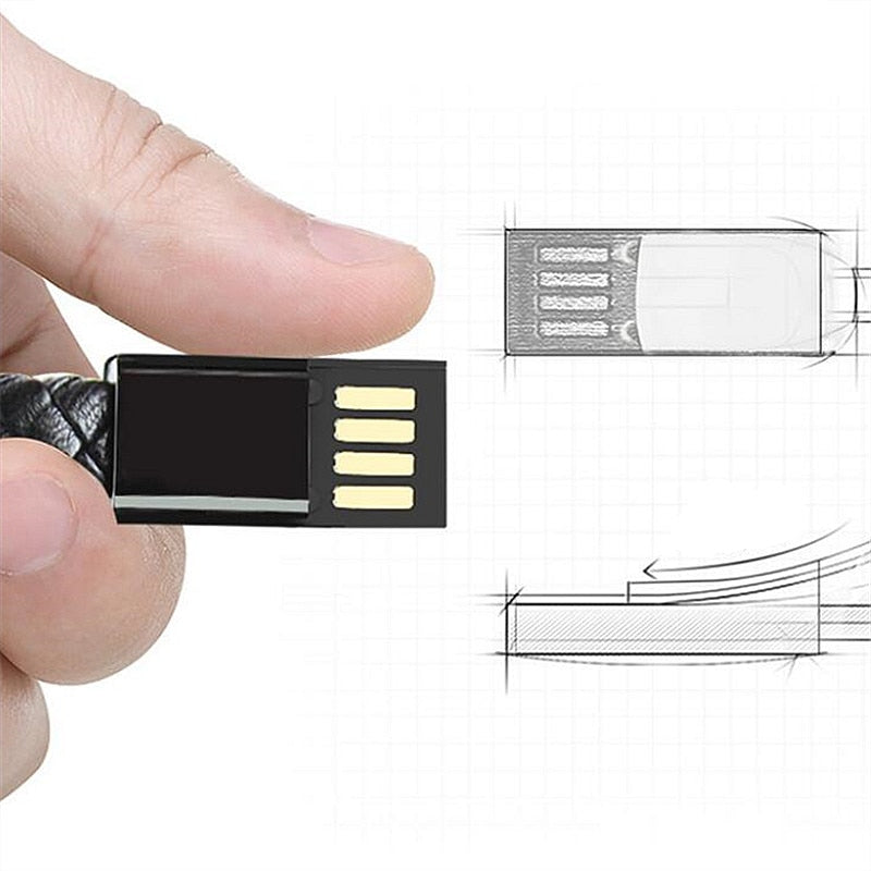 Leather USB Bracelet Data Cable