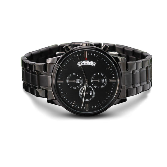 Personalised Black Chronograph Watch (Add Your Own Inscription)