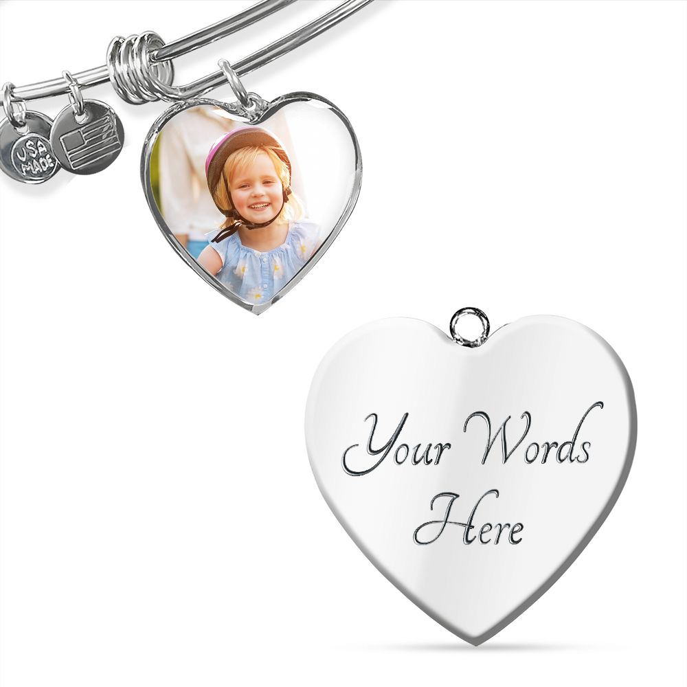 Personalised Heart Pendant Bracelet