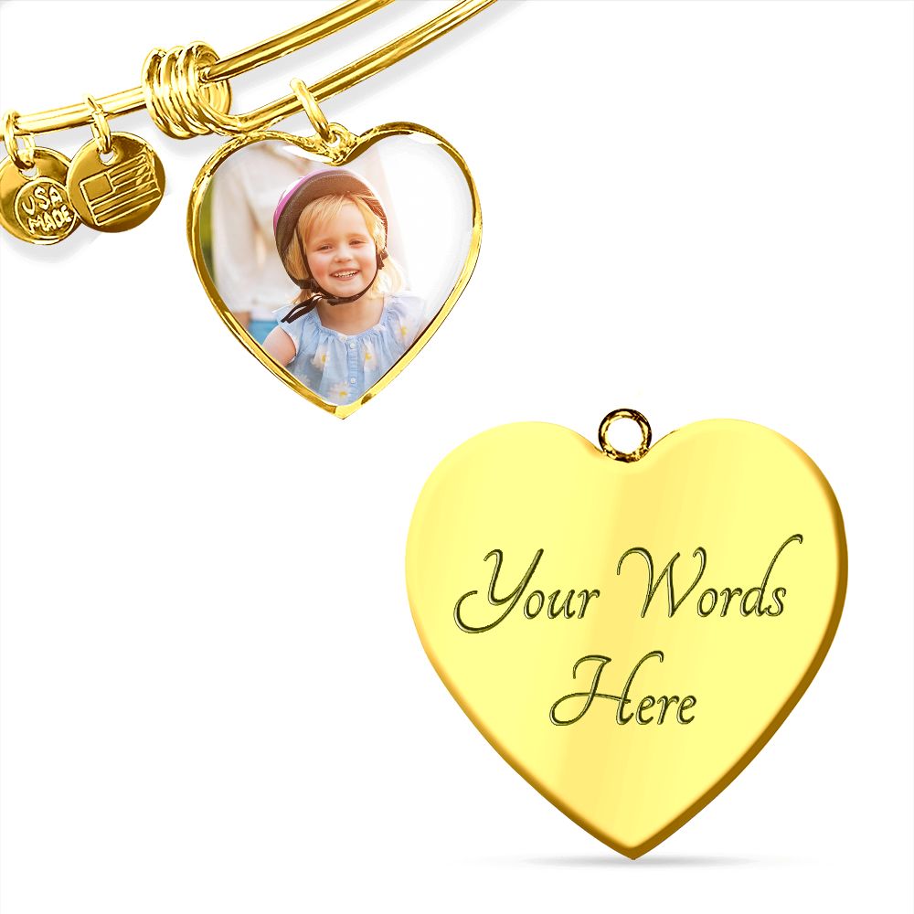 Personalised Heart Pendant Bracelet