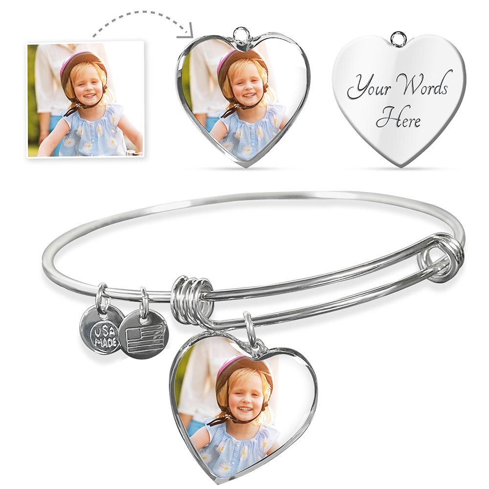 Personalised Heart Pendant Bracelet