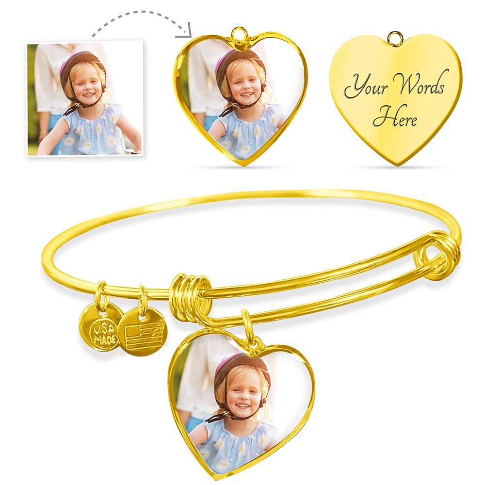 Personalised Heart Pendant Bracelet